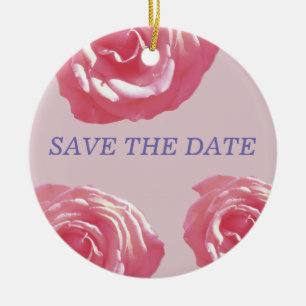 Rose Save the Date Keramik Ornament
