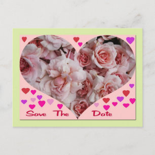 Rose Save the Date Postkarte