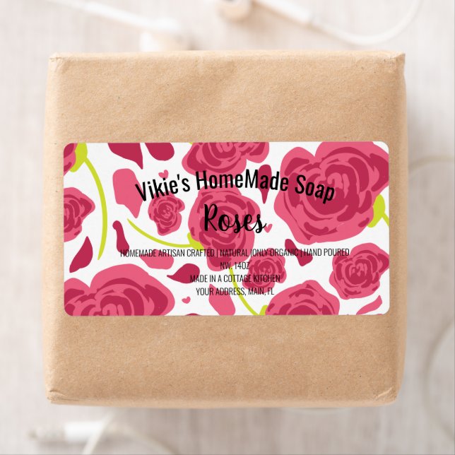 Rose Scent Soap Business Art Label (Insitu)