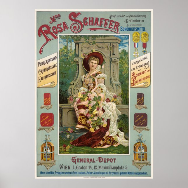 Rose Schaffer Austria Vintage Poster 1890er (Vorne)