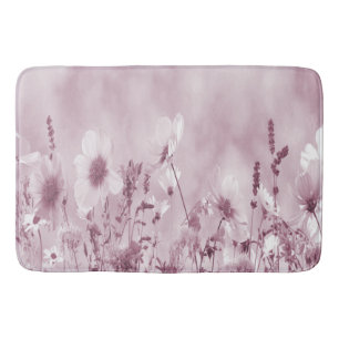 Rose Schattierte wilde Blume Badematte