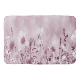 Rose Schattierte wilde Blume Badematte