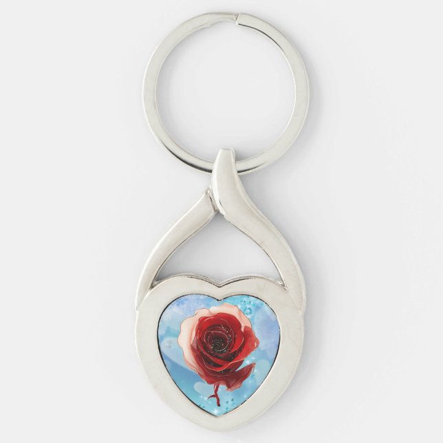 Rose Schlüsselanhänger (Vorderseite)