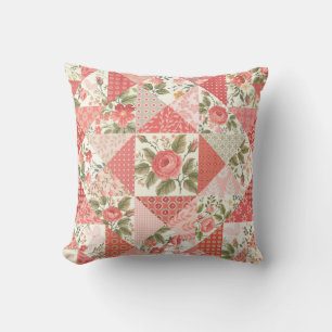 Rose Schmetterlinge Nahtlose Patchwork Kissen