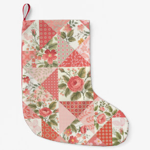 Rose Schmetterlinge Nahtlose Patchwork Kleiner Weihnachtsstrumpf