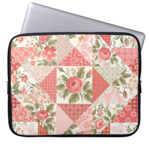 Rose Schmetterlinge Nahtlose Patchwork Laptopschutzhülle