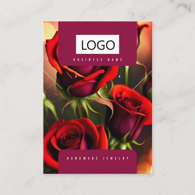 Rose Schmuck Ohrringe - Netzklace-Display-Karte Visitenkarte (Vorderseite)