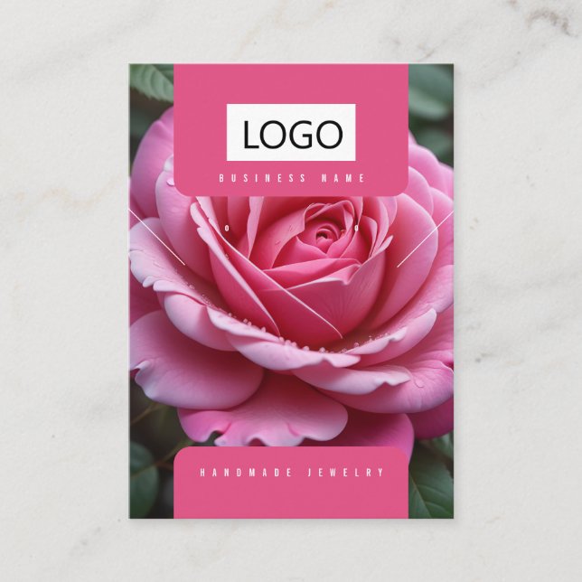 Rose Schmuck Ohrringe - Netzklace-Display-Karte Visitenkarte (Vorderseite)