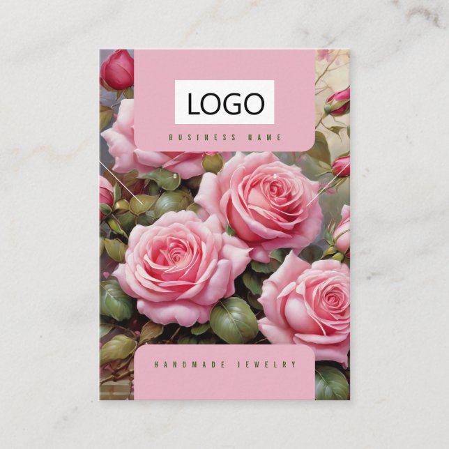 Rose Schmuck Ohrringe - Netzklace-Display-Karte Visitenkarte (Vorderseite)