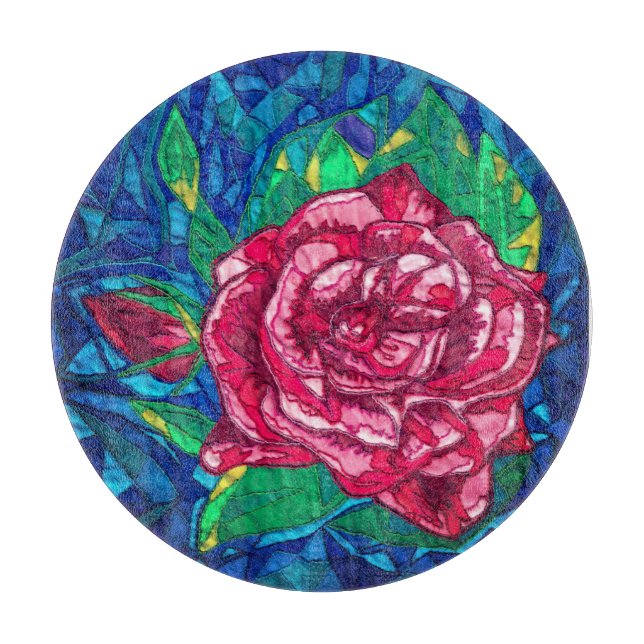 Rose Schneidebrett (Vorderseite)