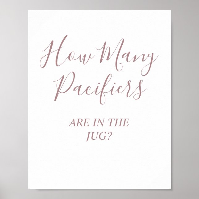 Rose Schnuller Baby Duwer Game Pedestzeichen Poster (Vorne)