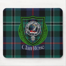 Rose Schottischer Clan Tartan und Wappen 