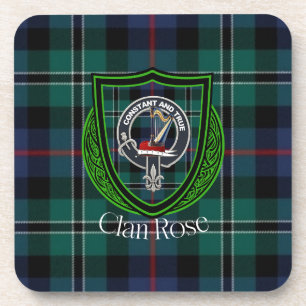 Rose schottischer Clan Tartan & Wappen Getränkeuntersetzer