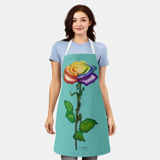 Rose Schürze (Getragen)