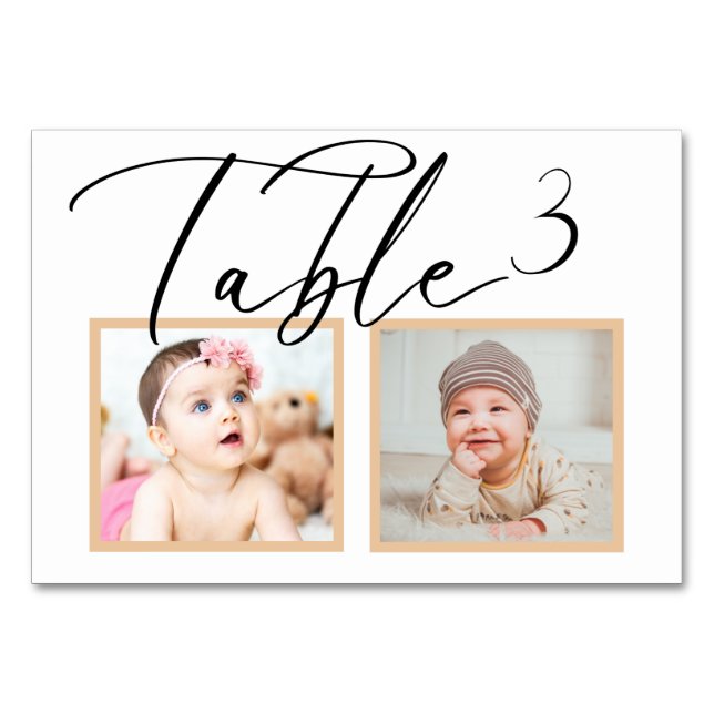 Rose schwarz Elegant Wedding Foto Tischnummer (Rückseite)