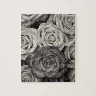 ROSE Schwarz-Weiß-Foto Puzzle