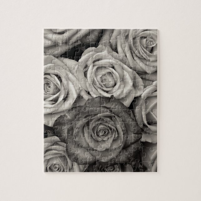 ROSE Schwarz-Weiß-Foto Puzzle (Vertikal)