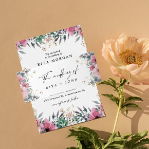 Rose Schwarz-Weiß-Hochzeit Einladungsbanderole
