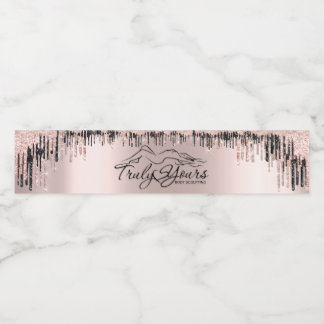 Rose Schwarze Tropfen Körperschweißlogos Wasserflaschenetikett