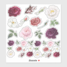 Rose Scrapbooking Stickers - Blumenhandwerk Set
