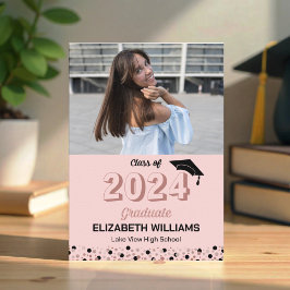 Rose Script Confetti Foto Pink Grad Ankündigung