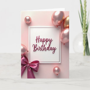 Rose Script Geburtstagskarte Karte