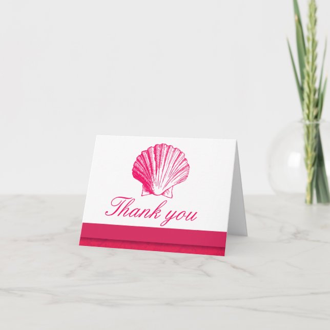 Rose Sea Shell Thank You Note Cards Dankeskarte (Vorderseite)