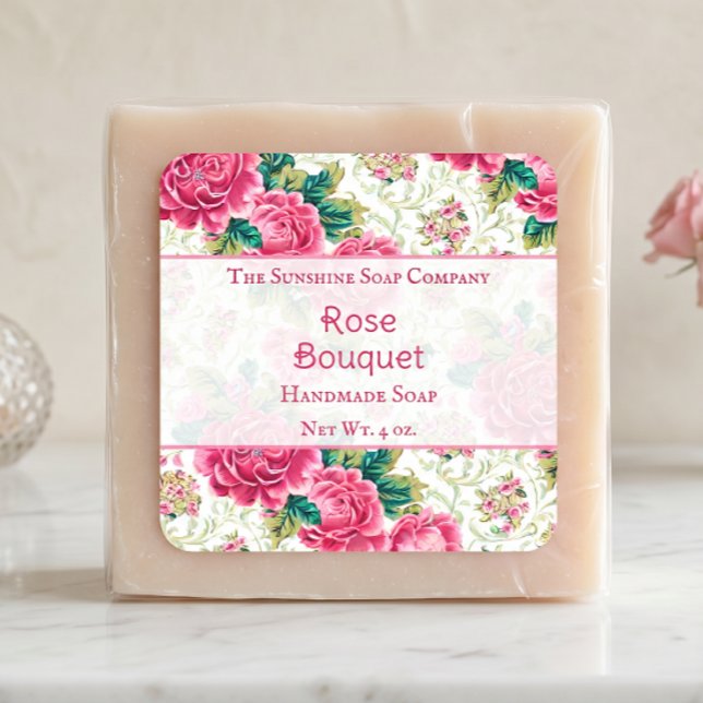 Rose Seife Kosmetik Quadratischer Aufkleber (Von Creator hochgeladen)