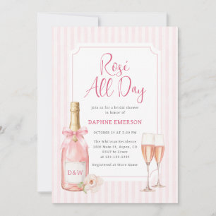 Rosé-Sekt Champagner Brautparty Einladung