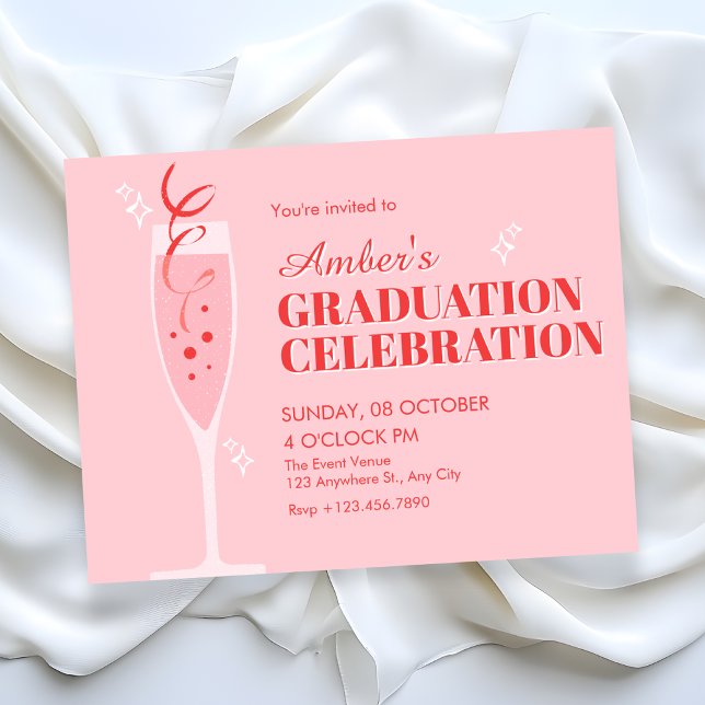 Rosé-Sekt-Cocktail-Abschlussfeier Einladung (Von Creator hochgeladen)