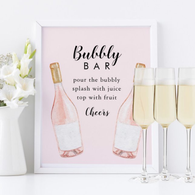 Rosé-Sekt-Sprudel-Bar-Schild Poster (Von Creator hochgeladen)