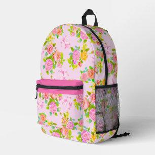 Rose Shabby Vintag rosa bedruckter Backpack Rucksack