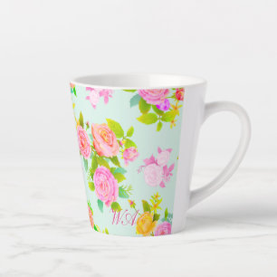 Rose Shabby Vintage Blau Milchtasse