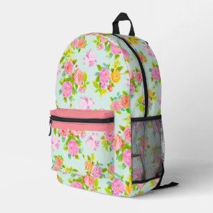 Rose Shabby Vintager Aquamariner gedruckter Rucksa Bedruckter Rucksack