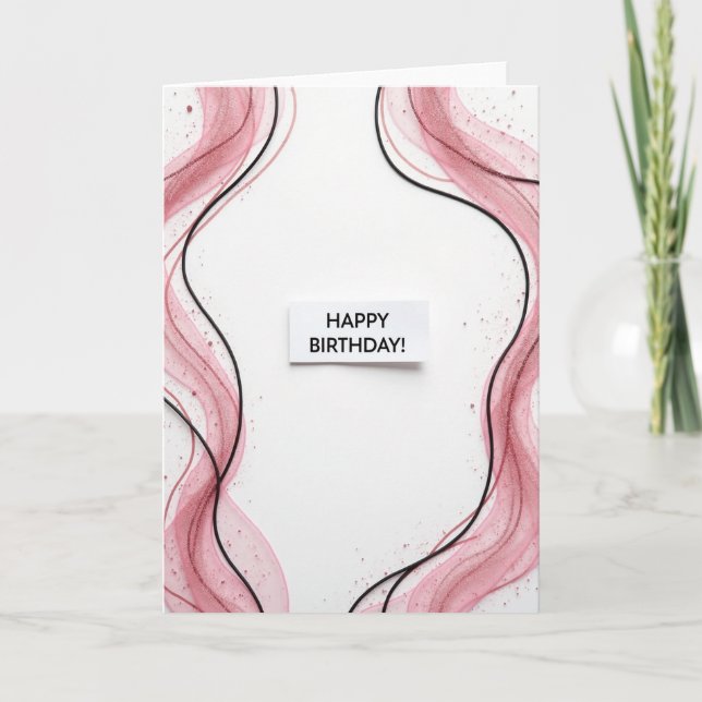 Rose Shimmer Geburtstagskarte Karte (Vorderseite)