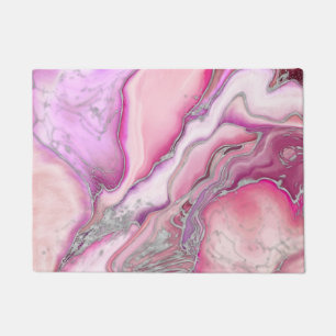 Rose Silberflüssiges Marmor Fußmatte