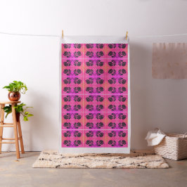 Rose Silhouette Rosa Orange Streifen 56" Stoff