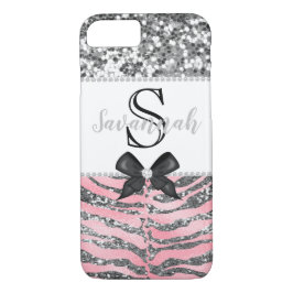 Rose Silver Glitzer Elegante Gefallen Box Case-Mate iPhone Hülle