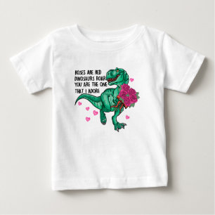 Rose sind der Tag des Roten Funny Dinosauriers Baby T-shirt