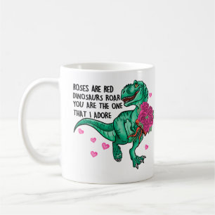 Rose sind der Tag des Roten Funny Dinosauriers Kaffeetasse