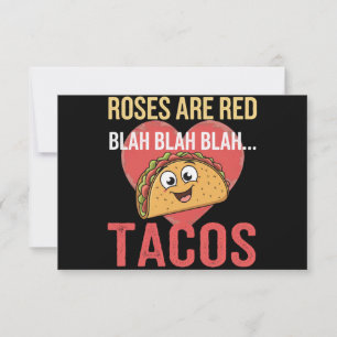 Rose sind Red Blah Tacos Valentinstag Food Lover Dankeskarte
