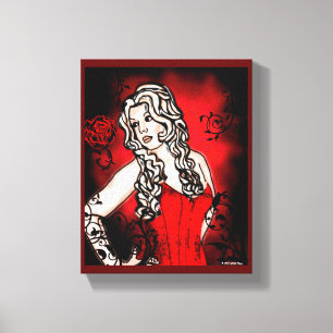 Rose sind Red Goth Wrapped Canvas Leinwanddruck