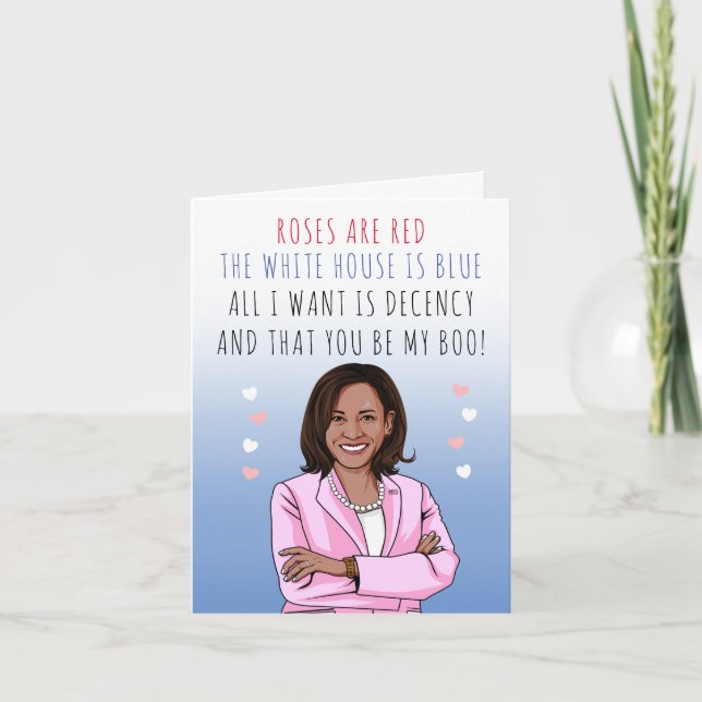 Rose sind rot Das Weiße Haus ist blau Valentine Karte (Vorderseite)