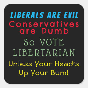 Rose sind rot, Veilchen blau, libertäre Stimme Quadratischer Aufkleber