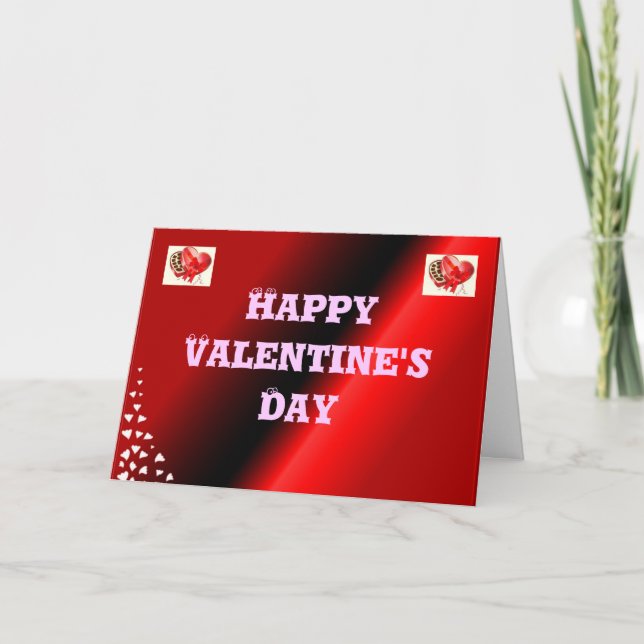 Rose sind rote Valentinstag-Karte Feiertagskarte (Vorderseite)