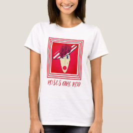 Rose sind rotes Design T-Shirt