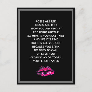 Rose sind rotes Gedicht, sonnige Scheidung Postkarte