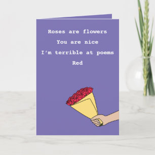 Rose sind rotes lustiges Gedicht Valentinstag Urla Feiertagskarte