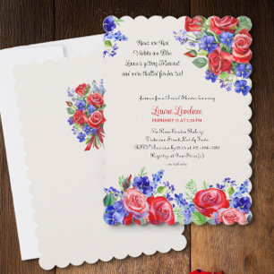 Rose sind Vintages Brautparty des Roten Blutes Einladung