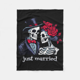Rose Skeleton Bride & amp; Groom, nur verheiratet Fleecedecke